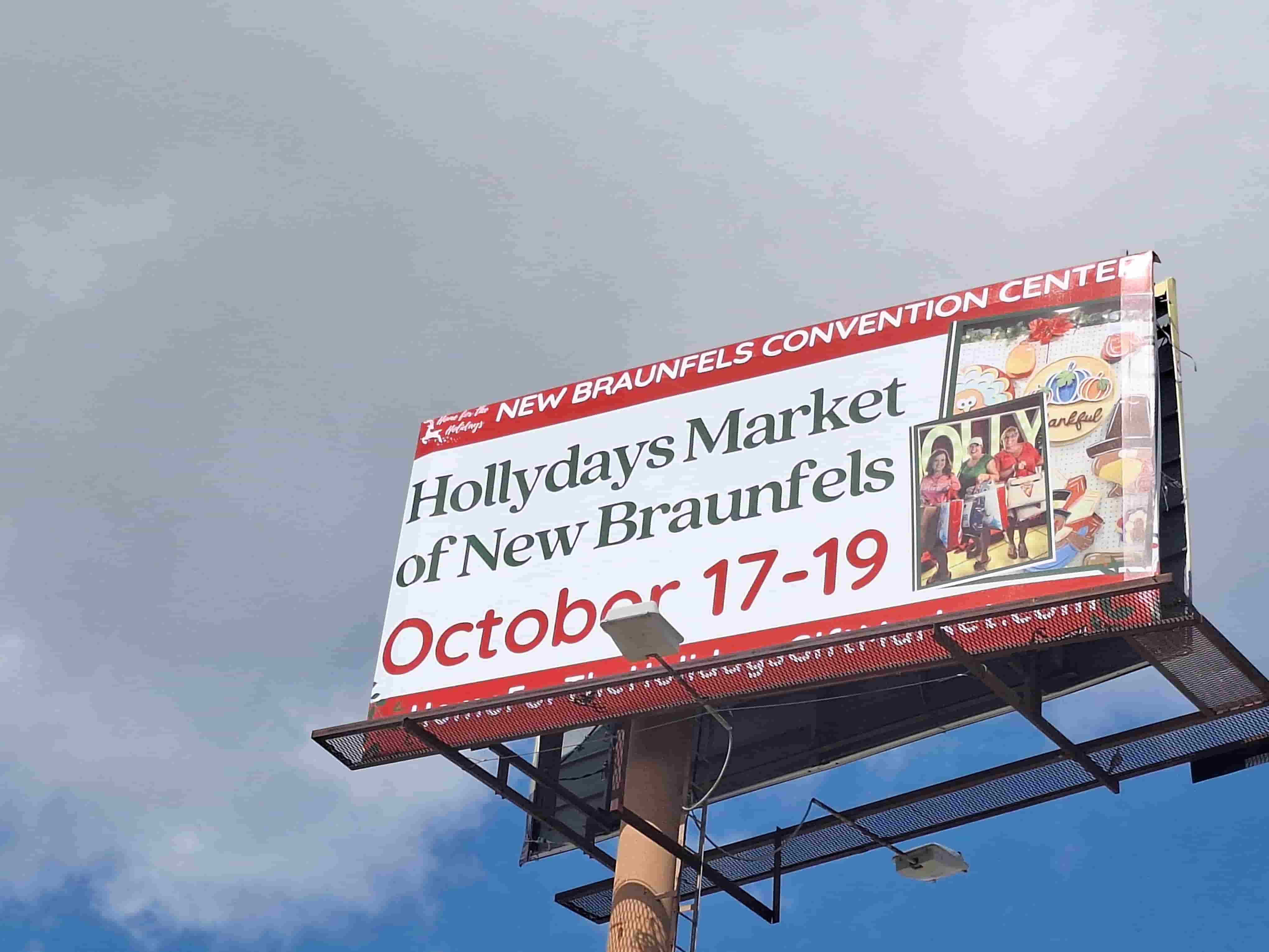 Holiday shopping large billboard in San Antonio, Texas
