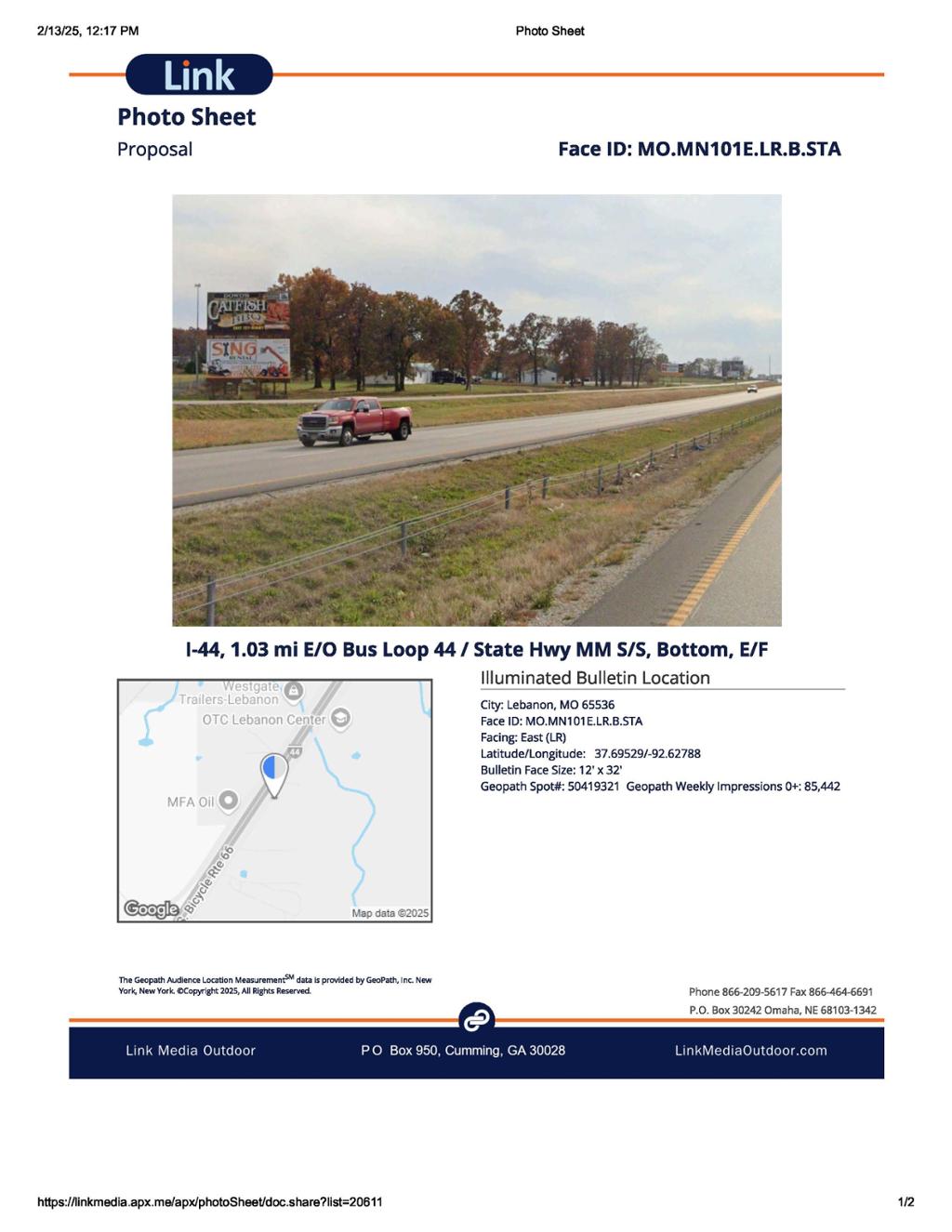 Photo of a billboard in Eldridge