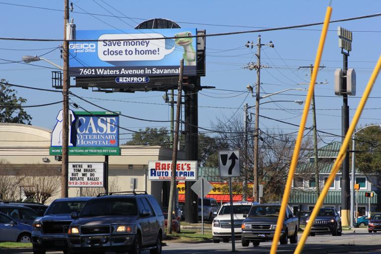 Photo of a billboard in Hunter Army Air Field