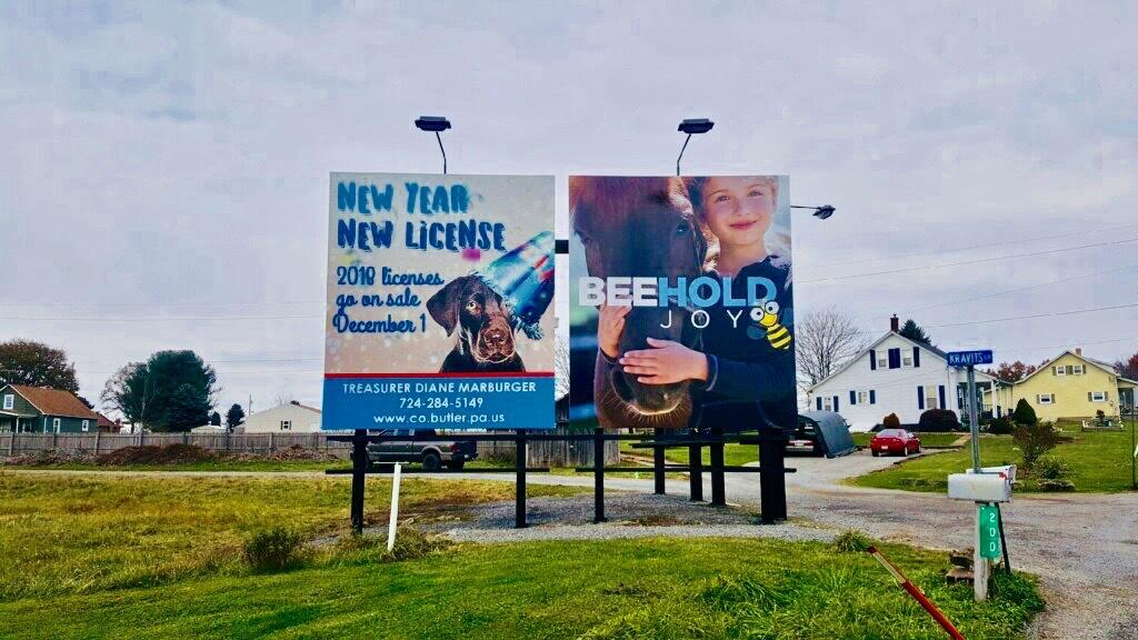 Photo of a billboard in Saxonburg