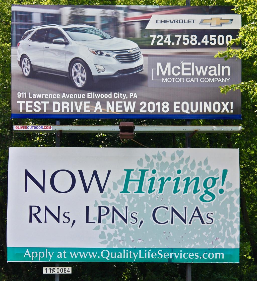 Photo of a billboard in Ellwood City