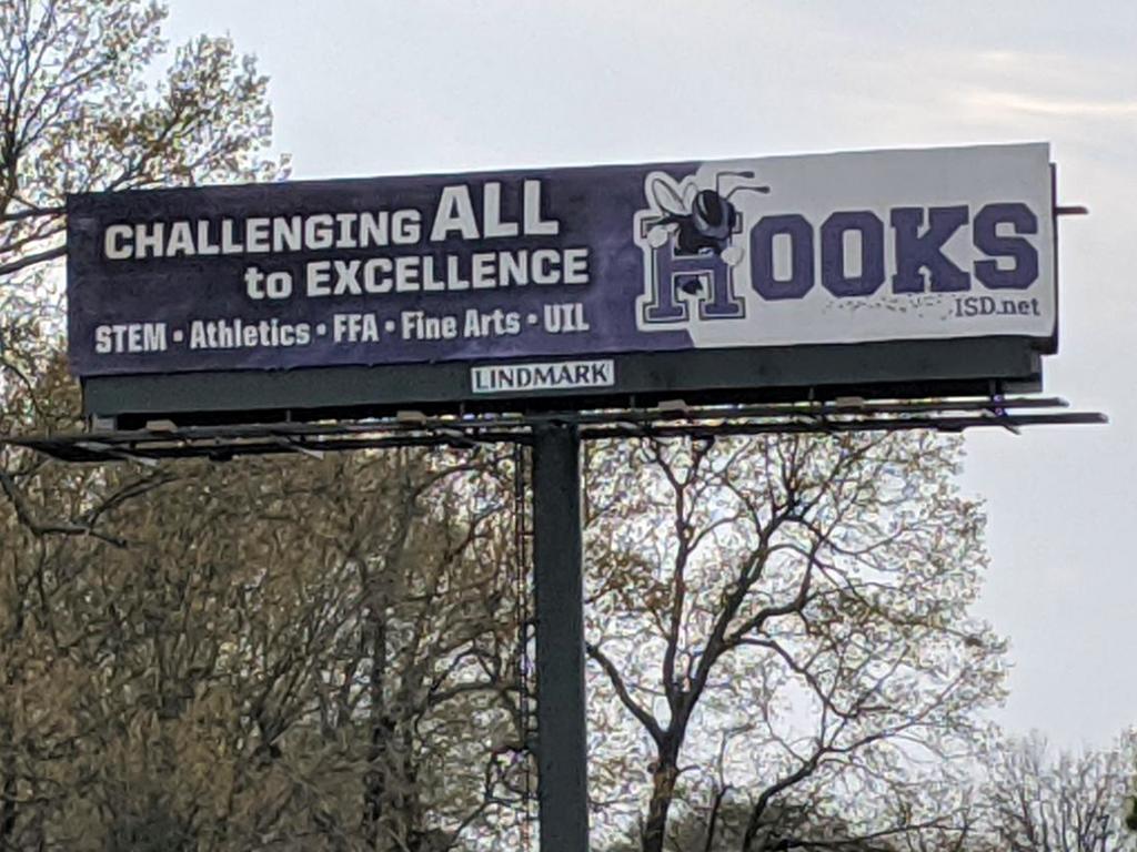 Photo of a billboard in Hooks
