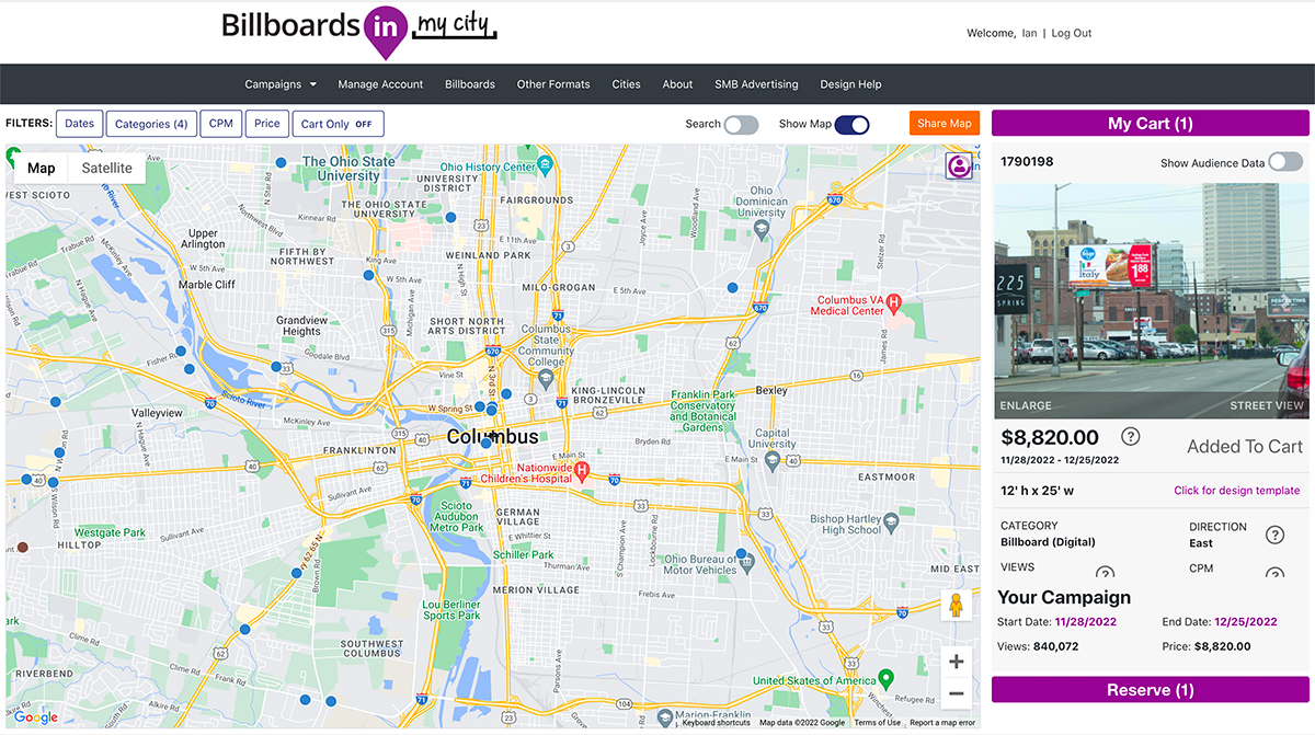 BillboardsIn.com Map Screenshot